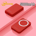 Winsway 5000mAh magnetic mini mobile power bank, supports PD and QC 3.0 fast charging, colorful and versatile, suitable for iPhone 17/16/15/14/13 series