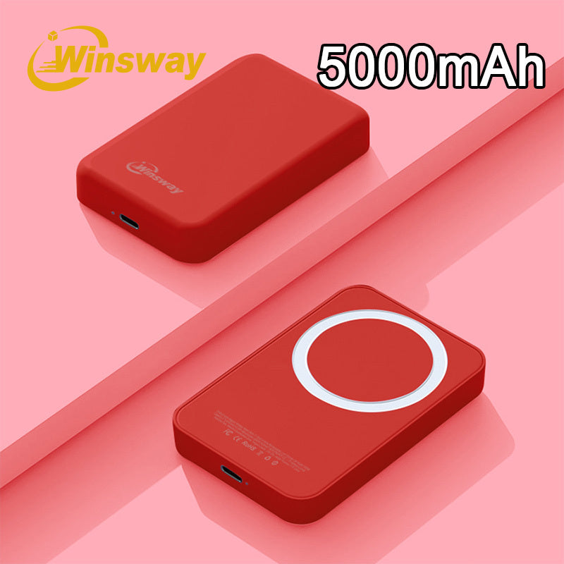 Winsway 5000mAh magnetic mini mobile power bank, supports PD and QC 3.0 fast charging, colorful and versatile, suitable for iPhone 17/16/15/14/13 series