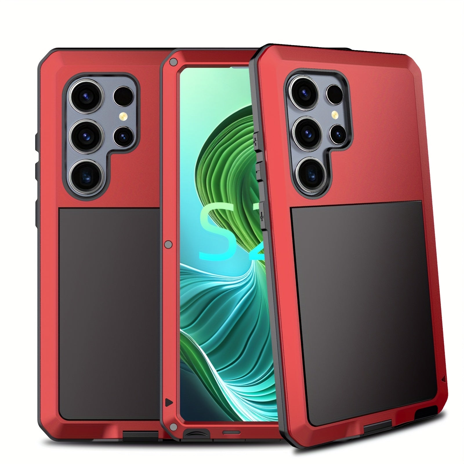 Phone Case - Suitable for Samsung S23Ultra/S24Ultra Heavy Metal Drop Protection Case, Built-In Glass Screen Protector, Dustproof And Shockproof Rugged And Durable