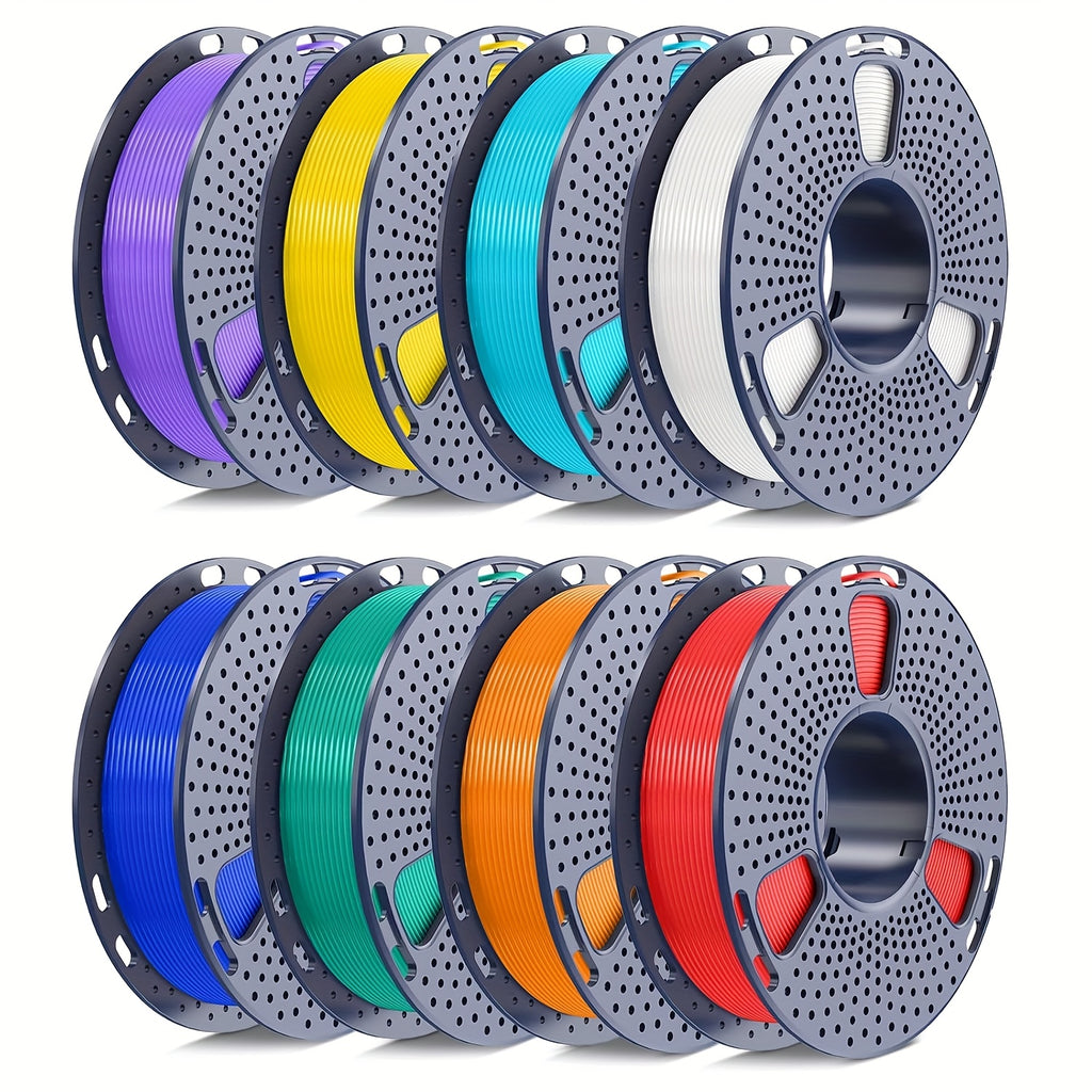 [8 Rolls PLA Filament] Sunlu 8 X 250G PLA Filament 1.75Mm Bundle, SUNLU 3D Printer Filament Neatly Wound, Individually Vacuum Packed, 250G Spool, 8 Rolls, White Red Orange Yellow Green Blue Cyan Purple