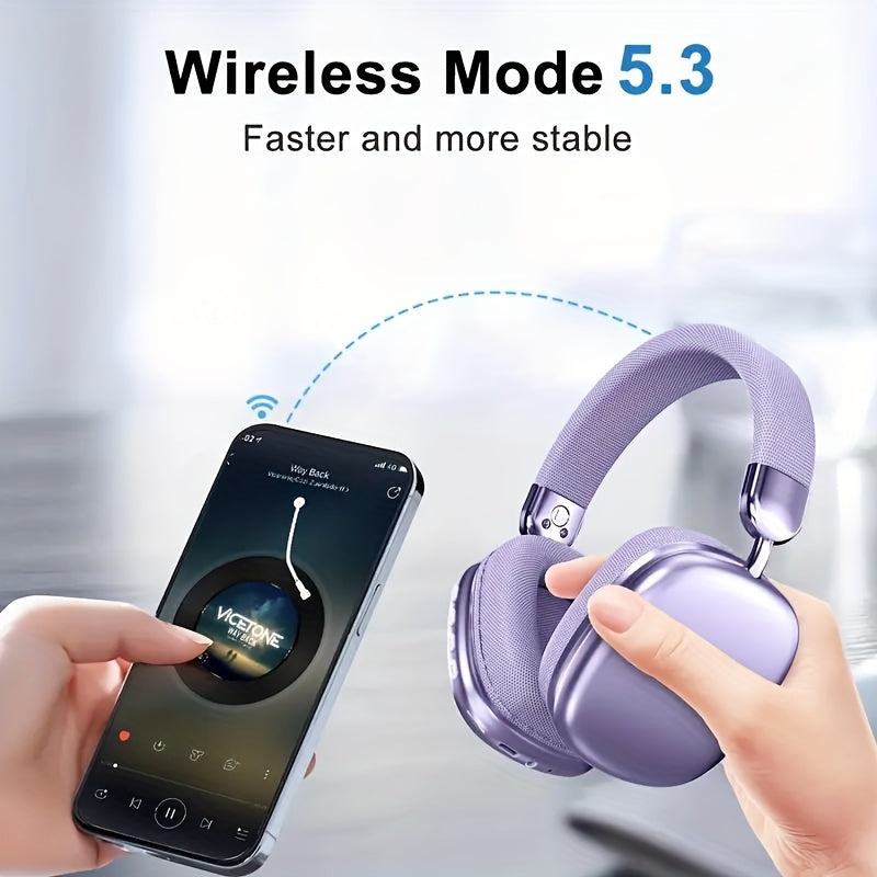 Wireless Earphones, Noise Cancelling Stereo Comfortable Earphones, Built-in High-definition Microphone, High Fidelity Stereo, Deep Bass, Suitable for Travel, Office, Laptops, Mobile Phones, Christmas Gifts