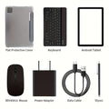 PRITOM Tablet 10.1-inch Android 14 operating system Tableta, 2-in-1 tablet with keyboard, mouse, protective case, stylus, 128GB ROM+(4GB+4GB expansion) RAM, 8MP dual camera, 8-core processor, 8000mAh battery, 1280 * 800IPS high-definition display, Tab, Wi