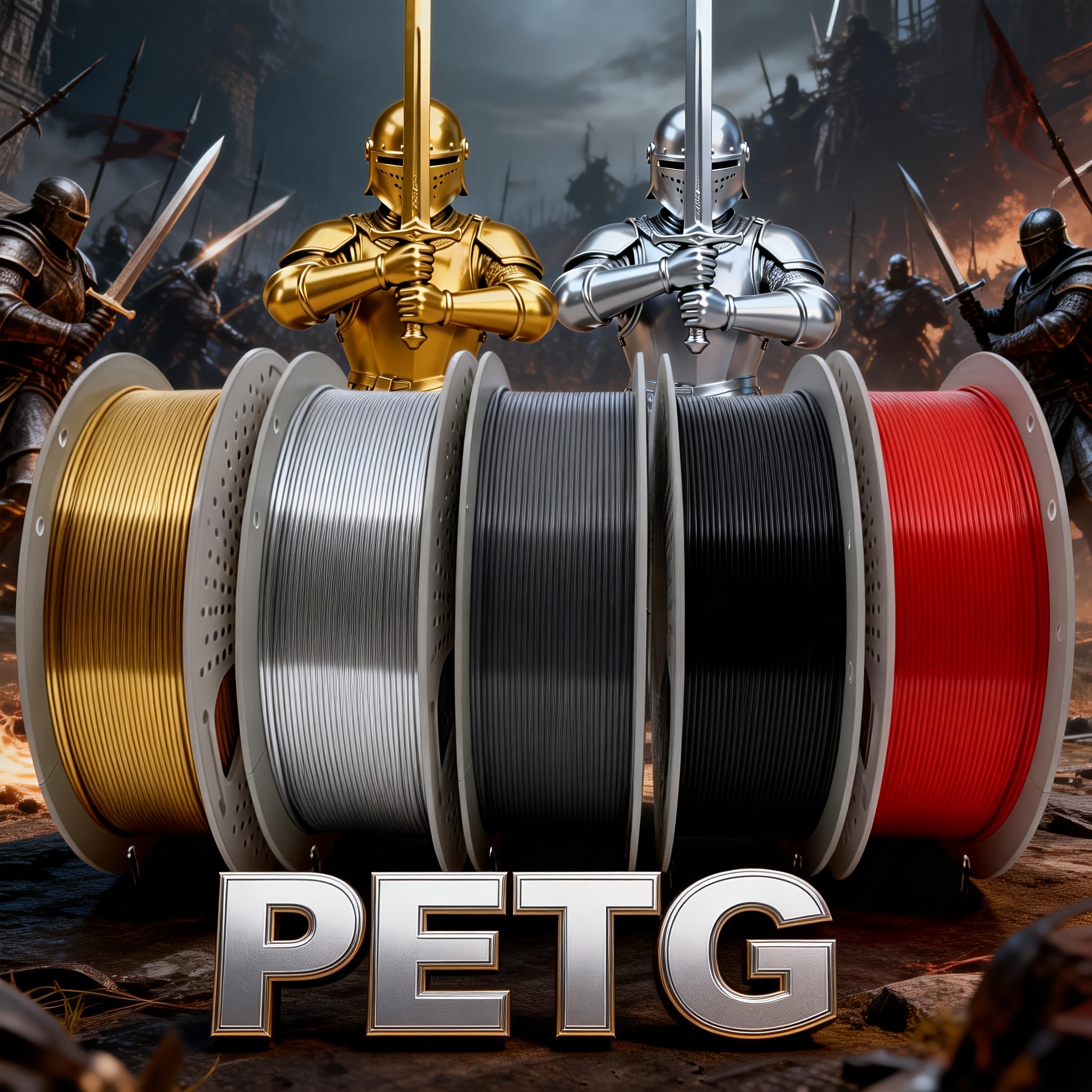 1000g3D Printer PETG Filament 1.75mm, 1kg (2.2 Pounds), Suitable for Most FDM 3D Printers, High-toughness 3D Printer Consumables, Dimensional Accuracy +/- 0.03mm, Vacuum-packed, Smooth Printing, Suitable for Hobbyists And Beginners
