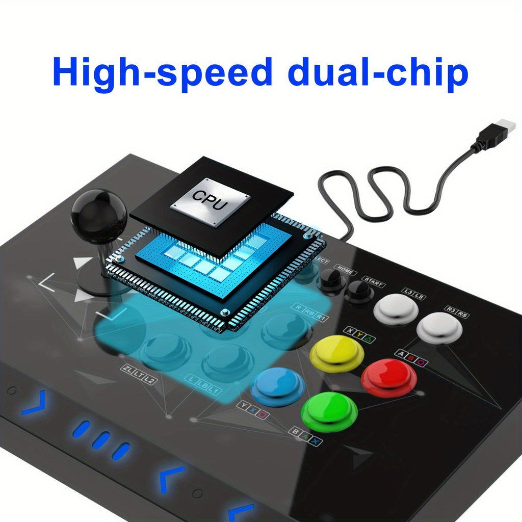 DOYO Arcade Stick KT511 supports SWITCH/PS3/PC/Android platform; supports Turbo acceleration; metal case, ergonomic design; the stick adopts a small 8-way square gear design, turning 45 degrees has a sense of direction, effectively improving the accuracy
