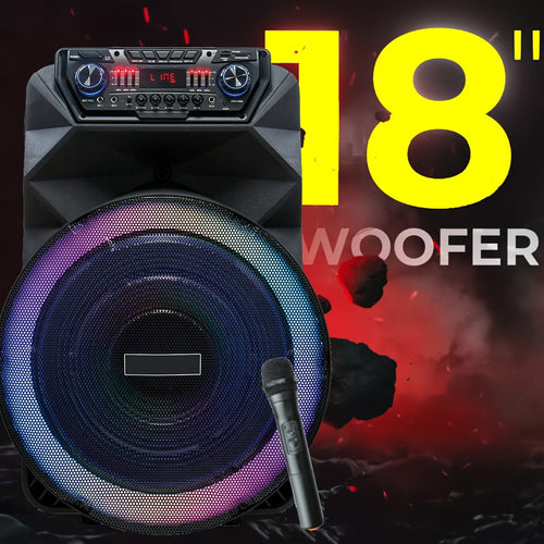 1000W Portable Rechargeable FM Wireless Speaker 8-Inch Subwoofer Heavy Bass Sound System Remote Control Party Speaker W/ Mic LED AUX in