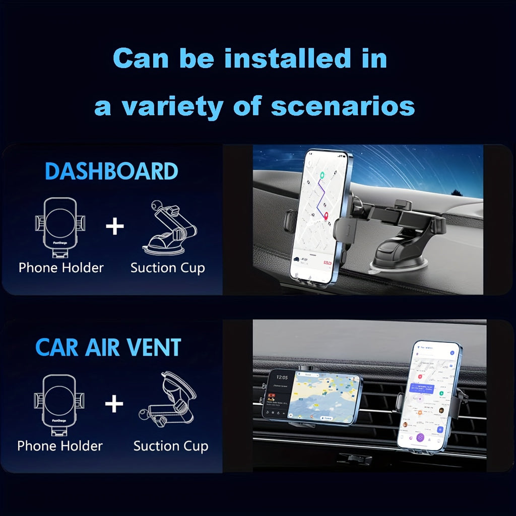 [Wireless Fast Charging] 15W Rapid Wireless Car Charger, Auto-Clamping Car Mount, Wireless Fast Charging, Car Phone Mount Holder, For Iphone 17 16 15, 14, 13, 12, 11 Pro Max, Xs, For Samsung,,,, S10+, School Season