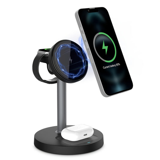 3in 1 Wireless Charging Station, Fast Charger for iPhone 17 16 15 14 13 12 Pro Pro Max for iWatch 3-11 SE Ultra, for AirPods 4 3 2 Pro Wireless Charger