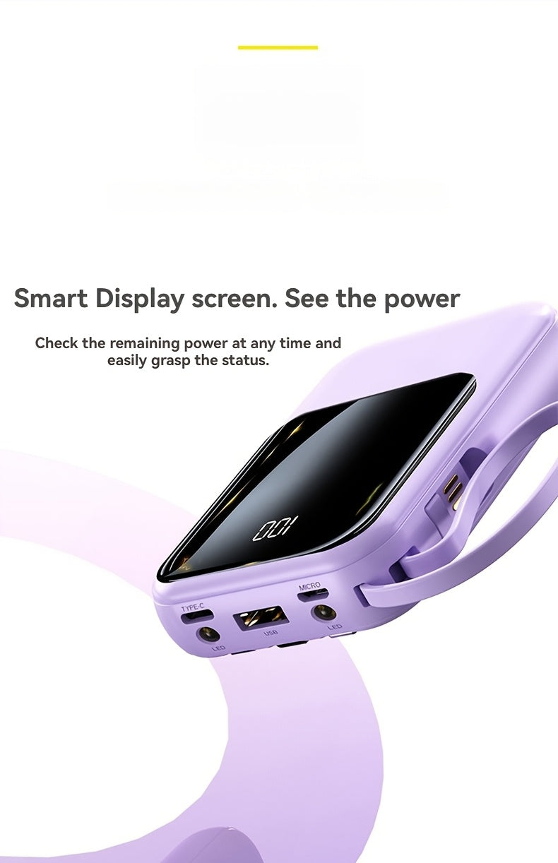 2026 New Model, 21000mAh Mini Power Bank, 5W Slow Charging - 22.5W Fast Charging Power Bank, Ultra-thin LED Display Mobile Charger, Compact External Battery Pack Phone Charger, Holiday Gift, High-capacity Power Bank, Compatible with Various