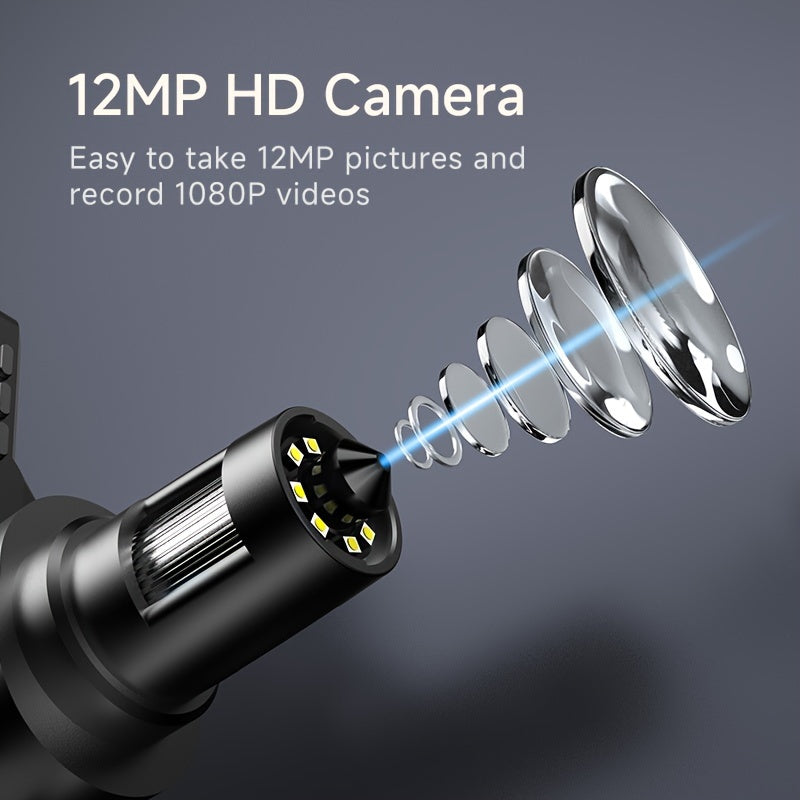 Dm9 7-Inch LCD Digital Microscope 1200X, 1080P Coin Microscope Magnifier, with 10 Adjustable LED Lights, 12MP Super Precise Focus Welding Microscope, Suitable for Adults, Can Connect to A Computer for Viewing, Men's Gift
