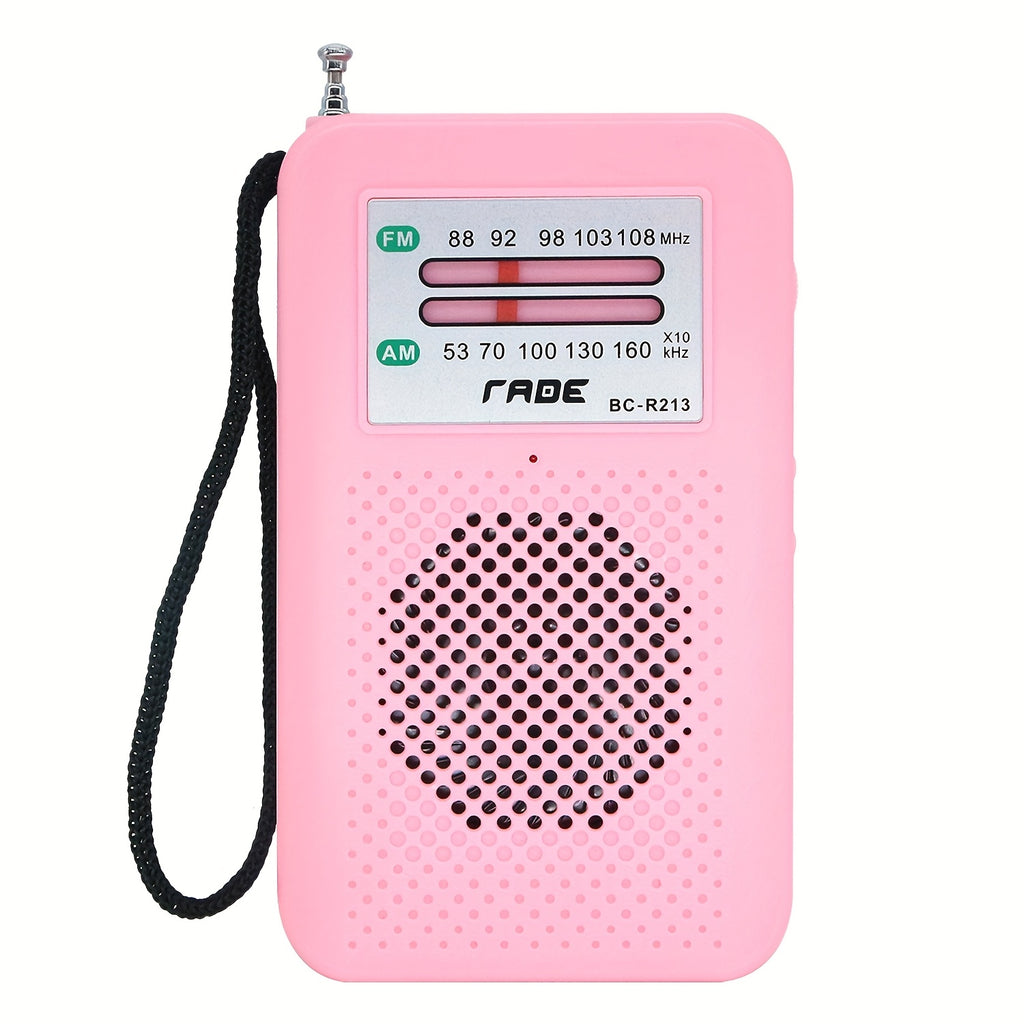 [Portable AM FM Radio] Portable AM FM Radio Speaker, Battery-Powered Handheld Radio W/Manual Tuner, Headphone Jack, Integrated Speaker, Adjustable Antenna, Durable Design And Wrist Strap