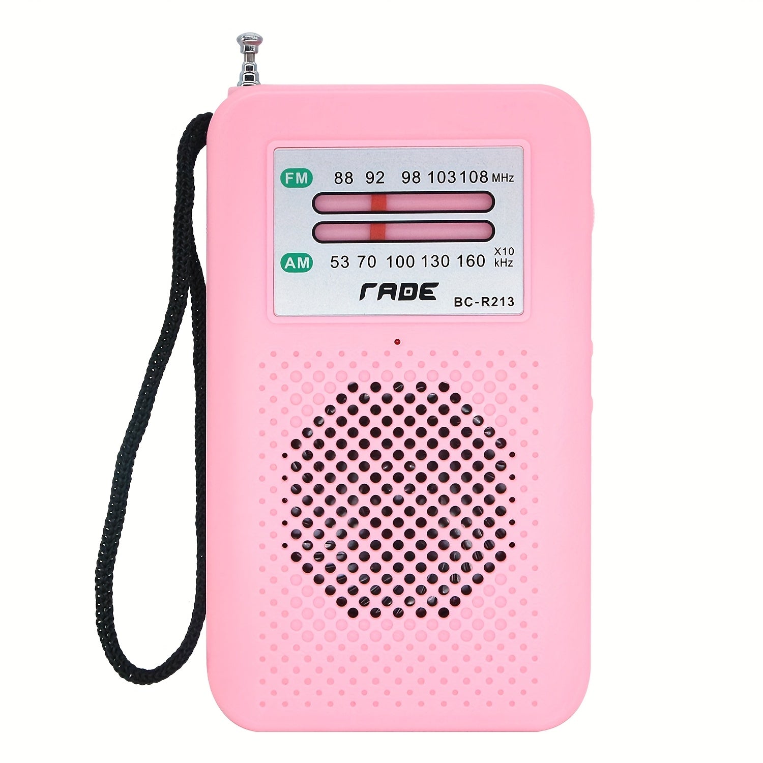 [Portable AM FM Radio] Portable AM FM Radio Speaker, Battery-Powered Handheld Radio W/Manual Tuner, Headphone Jack, Integrated Speaker, Adjustable Antenna, Durable Design And Wrist Strap