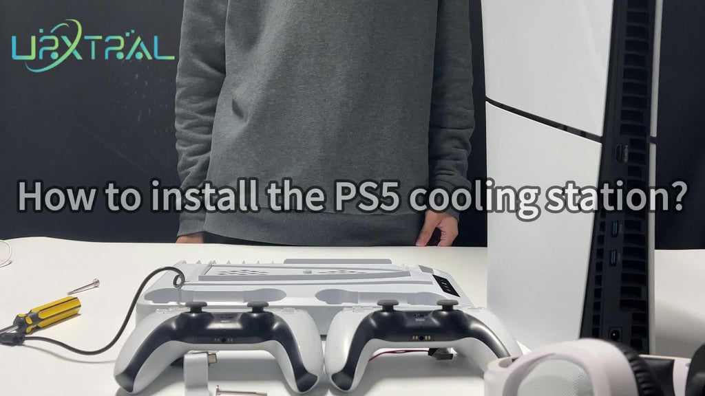 Cooling Station for PS5/Slim, Cooling Stand with LED Light, Dual Charging Station Compatible with Controller, Headset And Remote Holders, 16 Game Slots(NOT Compatible with PS5 Pro) - Christmas Gifts