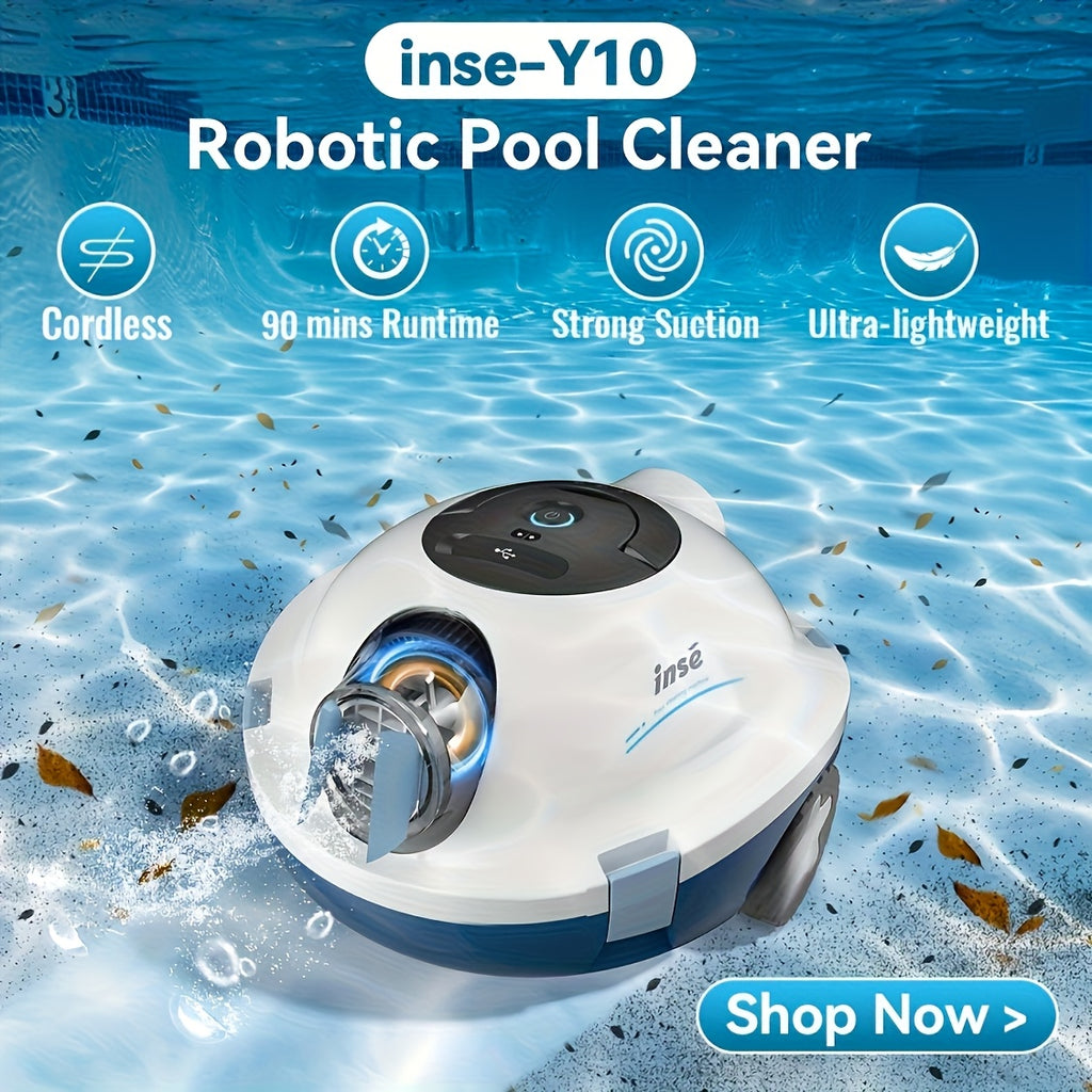 [Smart Pool Cleaning Robot] New Smart Pool Cleaning Robot -Say Goodbye to Manual Cleaning! INSE Cordless Pool Robot Effortlessly Maintains Your Pool with Full Automation, Saving You Time and Effort.Precision Navigation + Powerful Cleaning!Keeps Your Pool