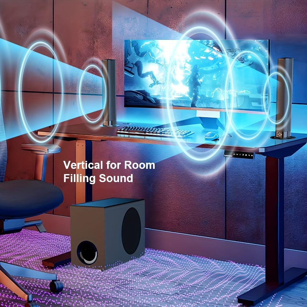 [Sound Bars For TV] Mighty Rock Sound Bars For TV, Smart TV SoundBar Wireless Speaker, Wired & Wireless Sound Bar, Separable Soundbars With ARC/Optical/AUX Connection, 32 Inch, With Infrared Remote Control