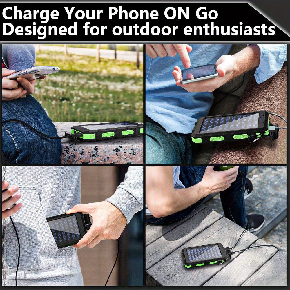 Solar Charger - 45800Mah Power Bank, Portable Solar Phone Battery Panel Charger, QC3.0 Dual USB Port Battery Pack Charger for All Cell Phones & Electronic Devices - Long Lasting, Travel Camping, LED Flashlight