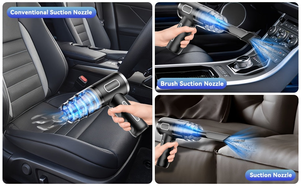 [Belibuy Wireless Mini Vacuum] Belibuy Wireless Mini Vacuum Cleaner | Cordless Handheld Vacuum with Strong 3KPa Suction, USB-Powered, Portable Compact Design, Long Reach Tube & Brush Heads, Lightweight for Car, Home, Office, Electronics - Ideal for Small