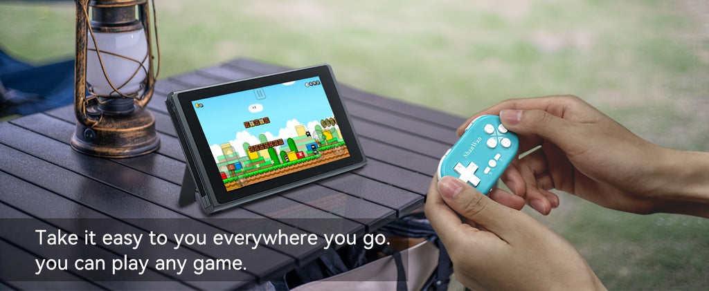 ShanWan Mini Controller Keychain, Compatible with All Mobile Operating Systems. Features Wake Function, Gyroscope Axis, Turbo, and Dual Vibration
