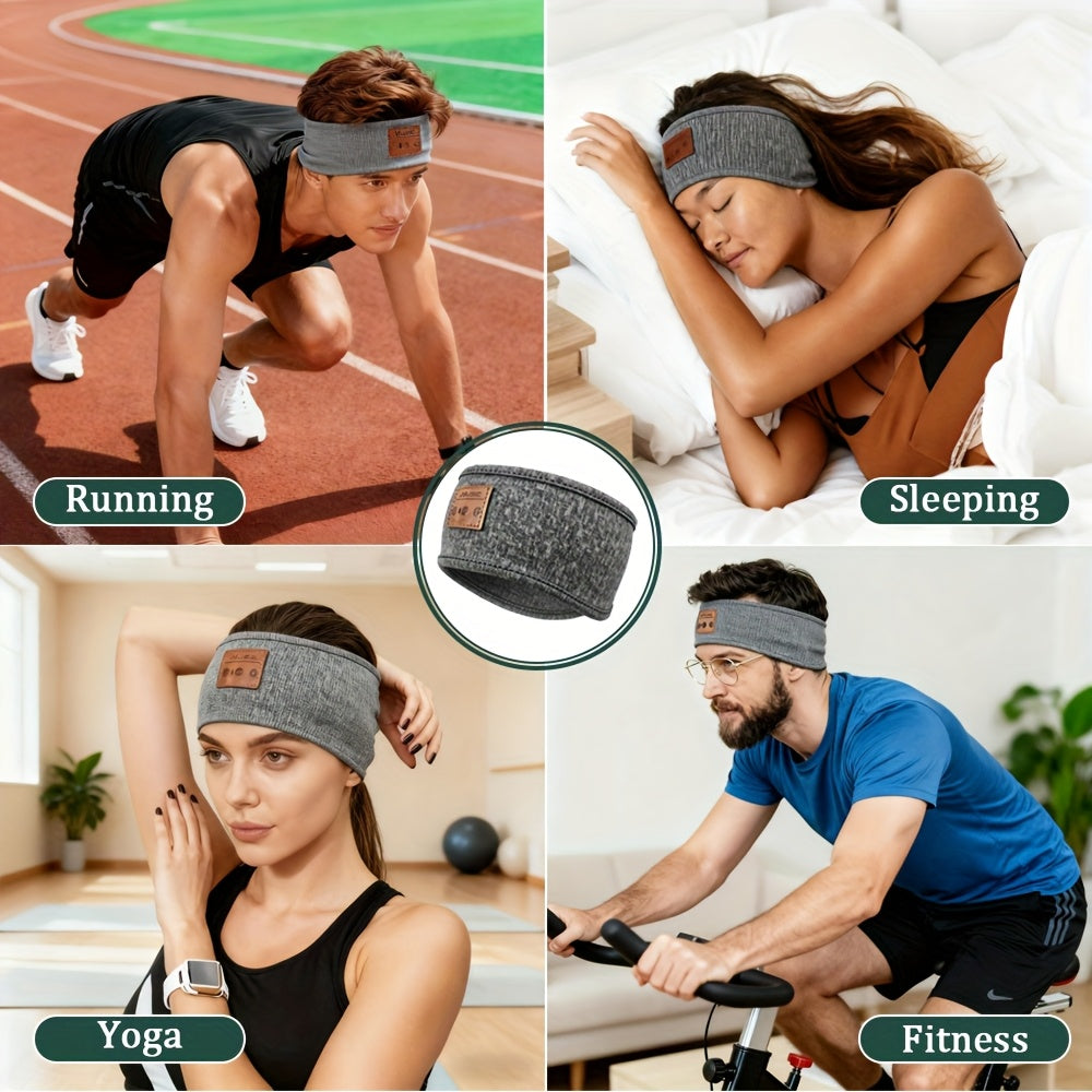 1pc Wireless Sports Headphones, Synthetic Leather Closed-Back Earphones with Active Noise Cancellation, Detachable Cable, Push Button Media Control, Non-High Quality, for Yoga, Fitness, and Calling - Lithium Polymer Battery, Type-C Charging, No