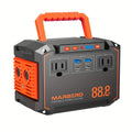 [Outdoor Camping, Gift] Portable Power Station 237Wh With 60W Solar Panel/88Wh And 30W Sl/111Wh And 30W SL, Or 88.8Wh/237Wh. With 2 X AC/USB-C PD/USB QC3.0/DC Output, LED Emergency Power Light For Outdoor Camping, RV Traveling, Emergencies For Gift