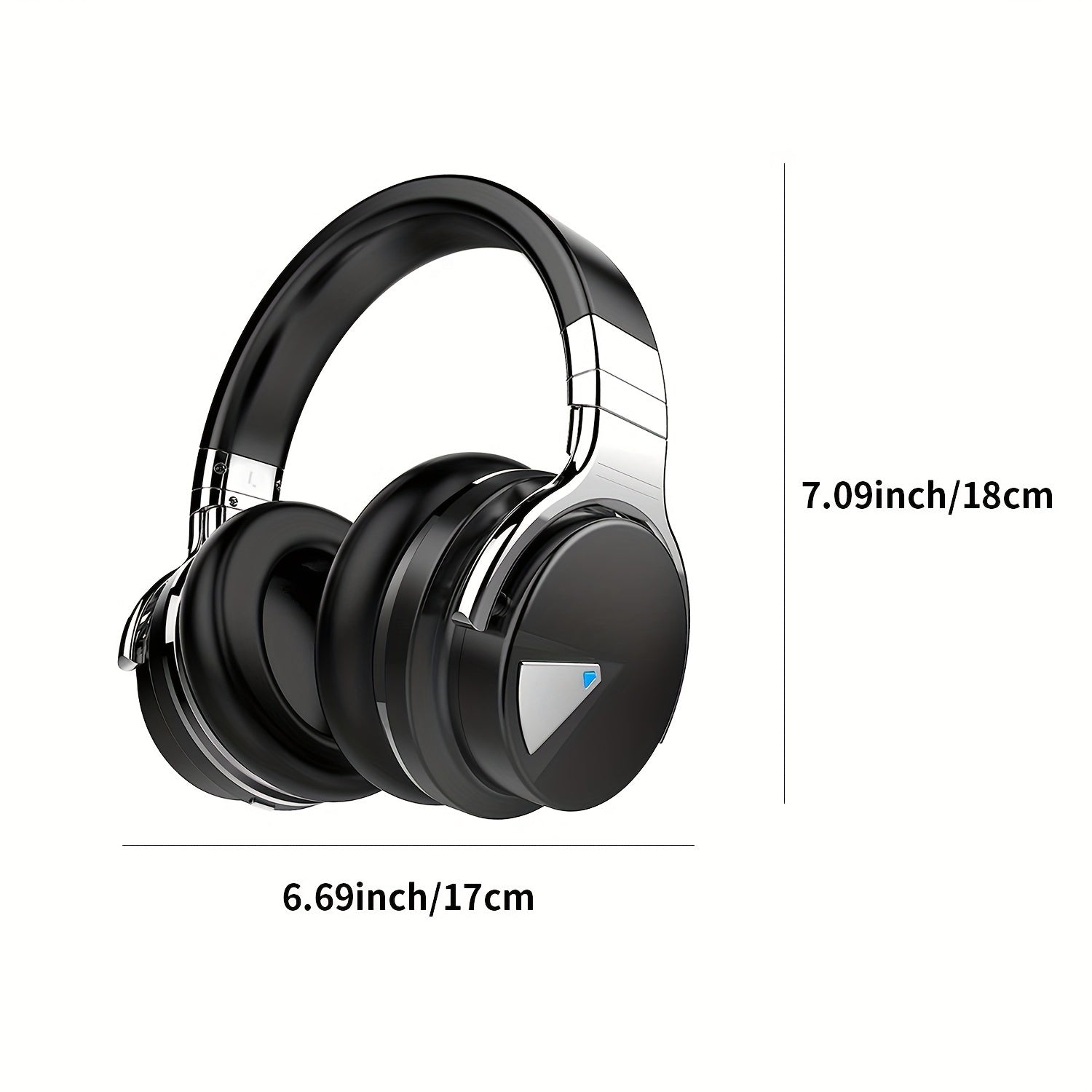 MIGHTY ROCK Active Noise Cancelling Headphones, Wireless Headphones, 30H Playtime, with Microphone, Deep Bass, 30 Hours Playtime