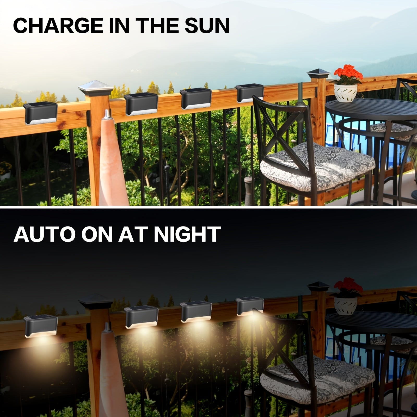 [Solar LED Roof Lights] Solar Deck Light 32pack/16pack/8pack Solar LED Roof Lights, Automatic Switch on and Off, 12-hour Lighting of Outdoor Stairs, 800mAh Fences and Passages, Warm White Light, Easy to Install, Very Suitable for Commercial Spaces Such as