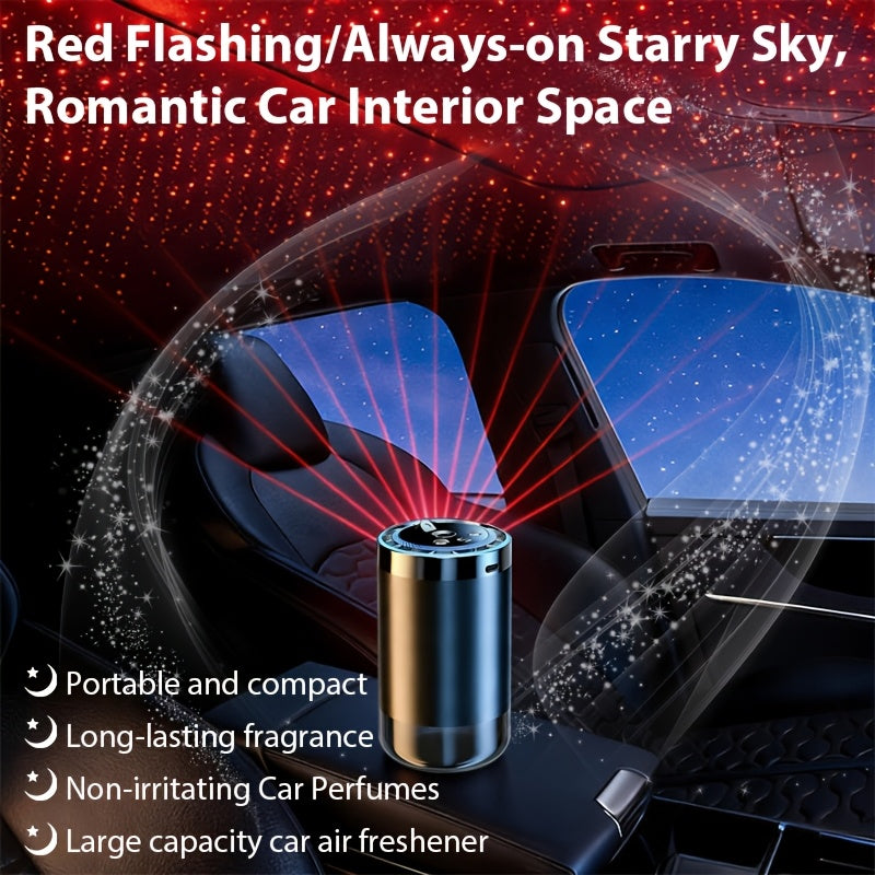 [Ideal Gift] Smart Car Air Freshener With Aromatherapy Features, Featuring A Dynamic Light Display And A Starry Sky Mode, Portable Car Air Humidifier, USB Charging, Suitable For Any Car Model, Ideal Car Gift And Holiday Gift, Car Additions