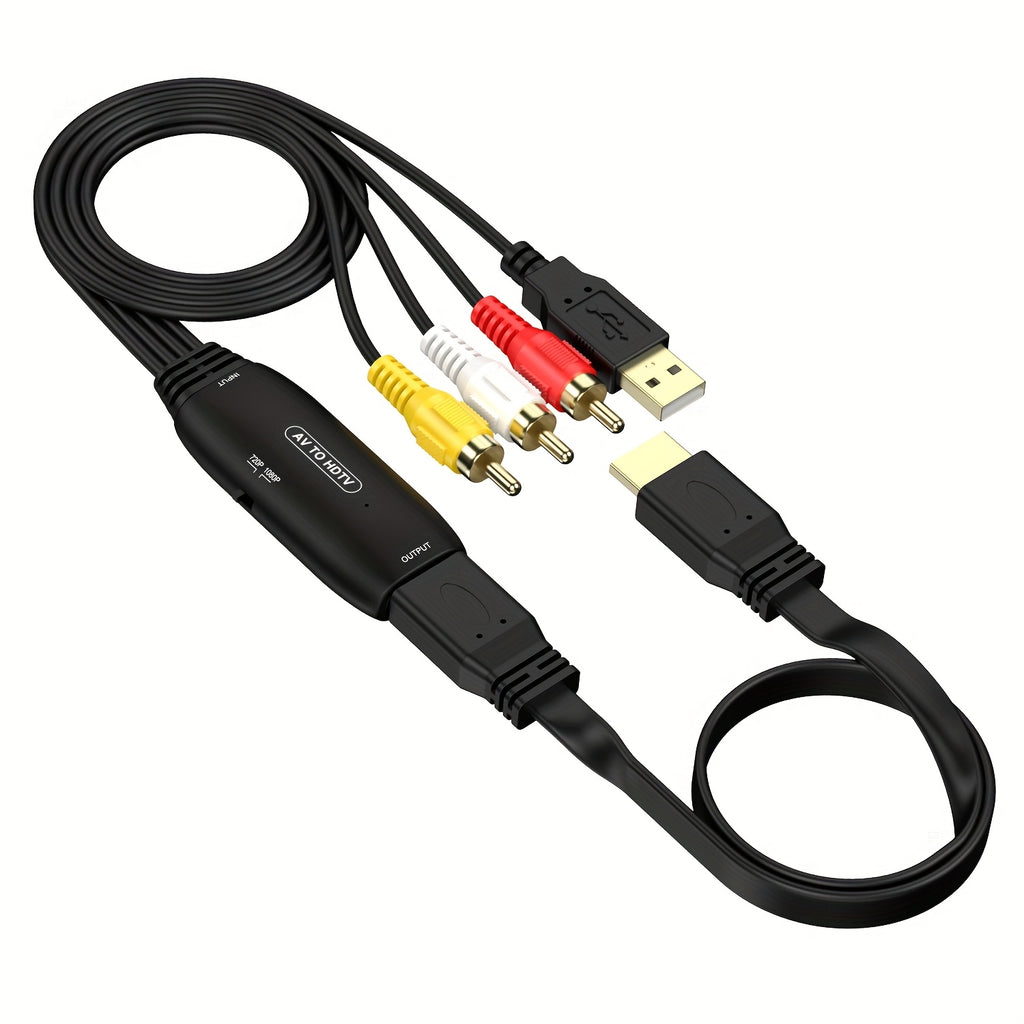 HDTV Converter with USB Power - RCA to HDTV Connector for DVD, VHS, PS3 & More - Supports 1080P Output, Matte Finish