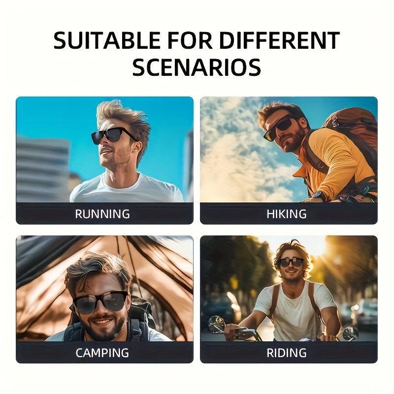 ANKRIYUL Wireless Smart Glasses, With Audio and Voice Call Functionality, Suitable for Outdoor Travel Riding Driving Fishing Office Wear, for Making Calls and Listening to Music