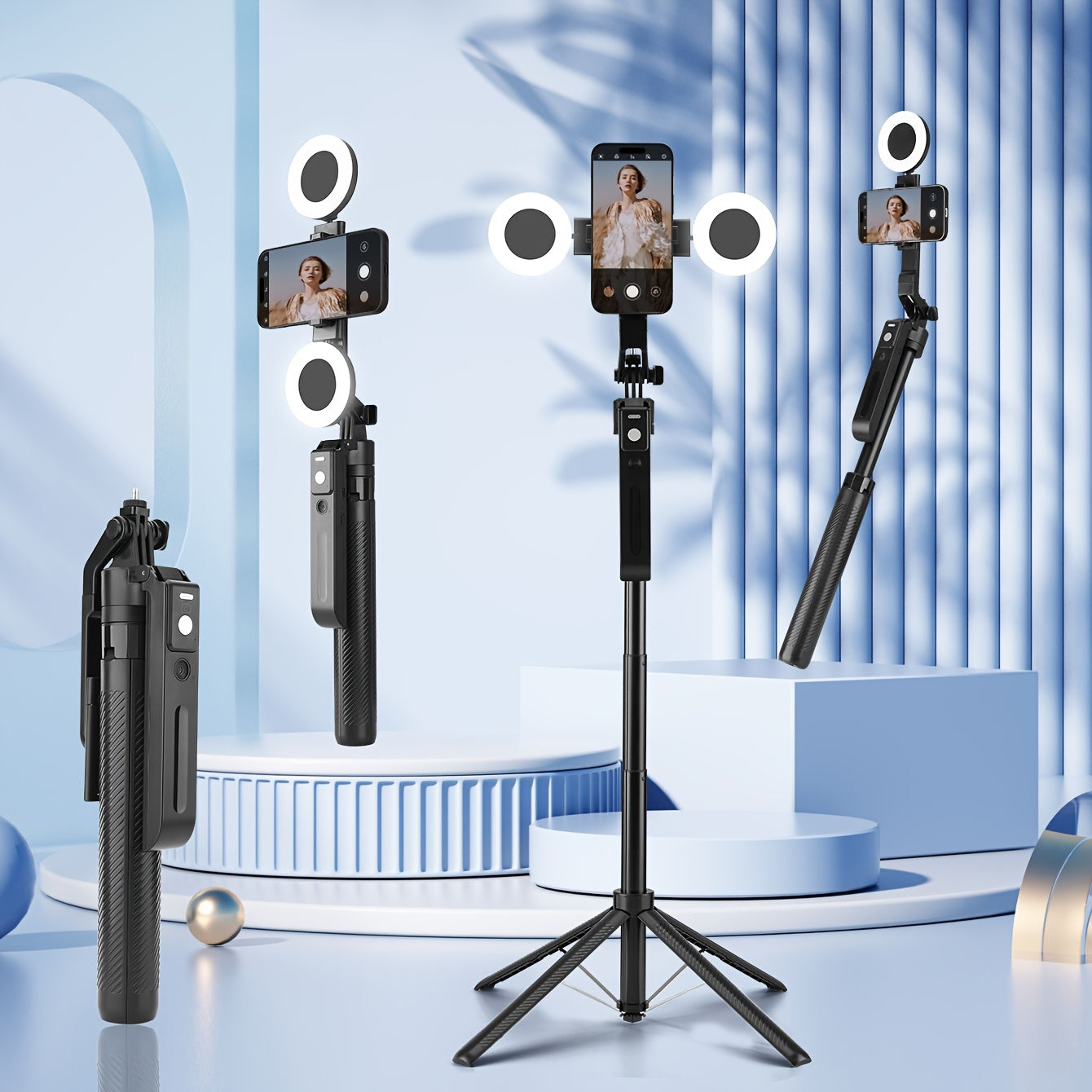 The 2025 Auto-Tracking Phone Tripod Delivers 360° Facial Tracking, Includes A Remote And Fill Lights, Adjusts to Any Height with Its Sturdy Base, Works with Phones/cameras/live Streaming, And Makes A Perfect Holiday Gift.