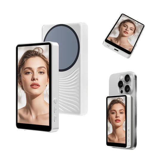 2026 Vlog Live Streaming Screen Magnetic Selfie Monitor Features A Rear-facing Camera And Comes In Multiple Colors. Compatible with Both IOS And Android Phones, This Magnetic Selfie Monitoring Screen Supports Vlog Live Recording And Content Creation.