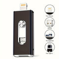 1pc Portable Large-Capacity Flash Drive High-speed Data Transmission with Stable and Reliable Performance Compatible with Multiple Devices: iPhone, iPad, Android, and PC Sleek Metallic Design in Black and Golden, 13-inch Size Ideal for Study