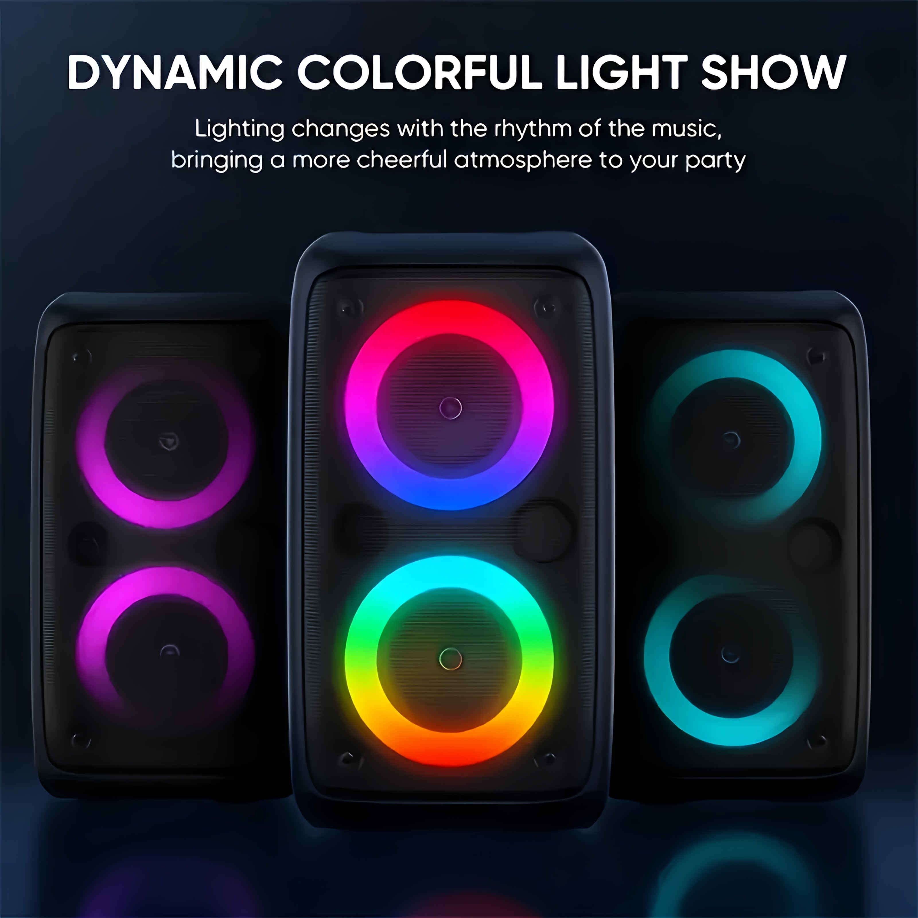 HY-3317 Wireless Speaker with Microphone, Large Speaker, Portable Speaker, Subwoofer, Outdoor Wireless Speaker, for Party Disco Lights, TWS, TF, AUX, MIC, Suitable for Party Use