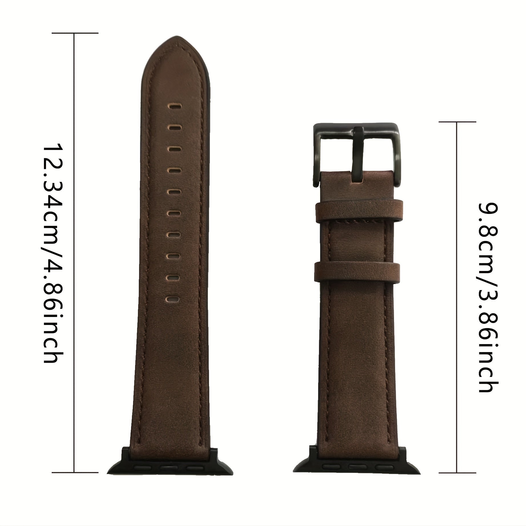 Classic Design Soft Synthetic Leather in Dark Coffee Shade, Suitable for Iwatch Ultra2/1 Series 9 Through 1, Available in Various Sizes for Men'S Wristbands