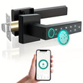 Christmas Special - 5-in-1 Smart Fingerprint Door Lock Handle Biometric/App/Passcode/IC Card/Mechanical Key Keyless Entry Door Lock Suitable for Home, Office, Apartment, Bedroom