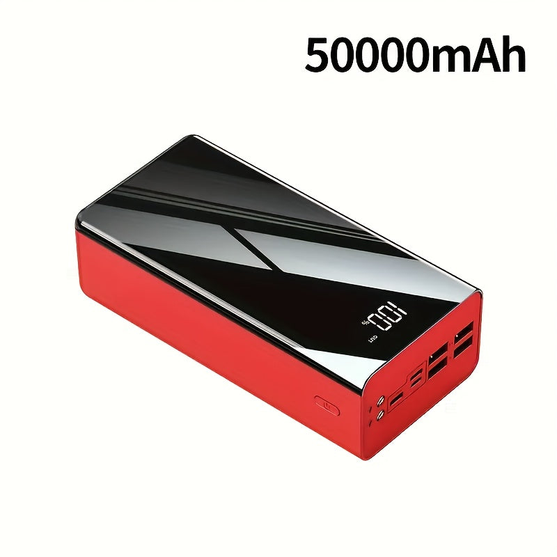 50000mAh Large-capacity Mobile Power Supply with LED Power Display/light/Type-C/Micro/USB Interface, Suitable for Fast Charging Of Various Phone Models/ Digital Electronic Products, Outdoor Removable Emergency Power Supply Device, Spare Battery Pack