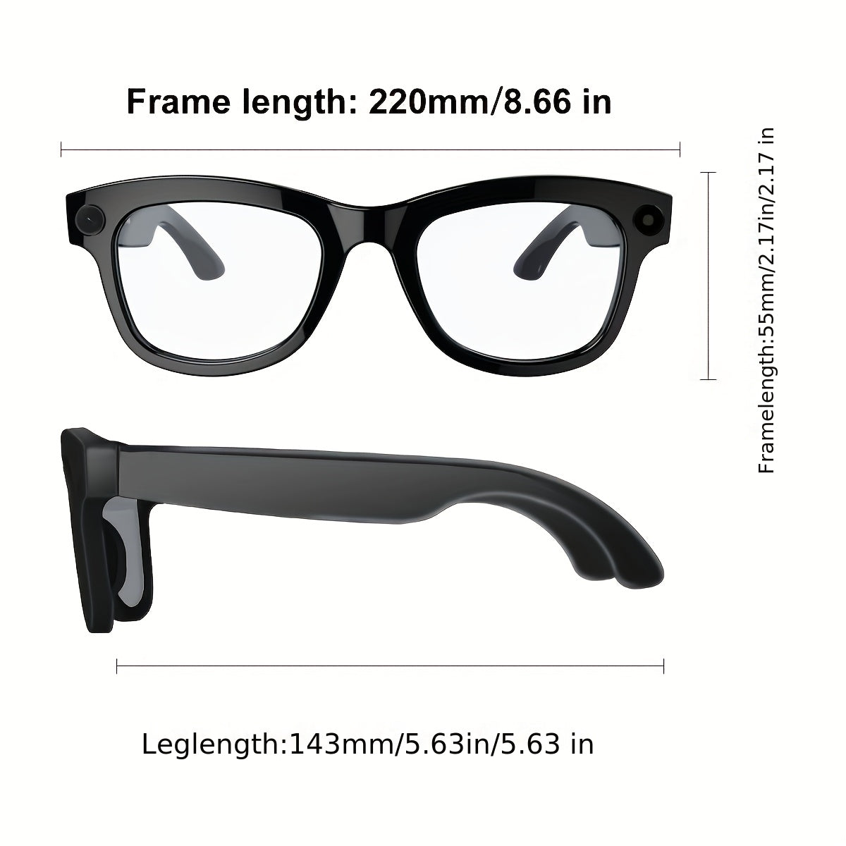 Smart Camera Glasses with 8MP Ultra-Wide Camera HD 1080P, Blue Light Blocking, AI Voice Control, 4H Playtime, Wi-Fi/Bluetooth 5.4 for HD Video & Immersive Audio
