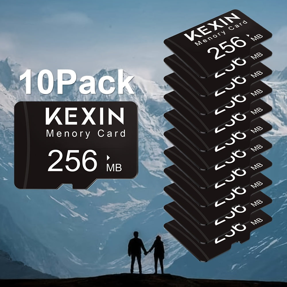 KEXIN 10 Pack High-Speed Micro SD Cards TF Memory Cards Suitable for Smartphones, Tablets, Cameras, Pcs, Car Audio Systems, And Game Consoles - Sturdy And Dependable Multi-Device Storage with SD Adapter /256MB