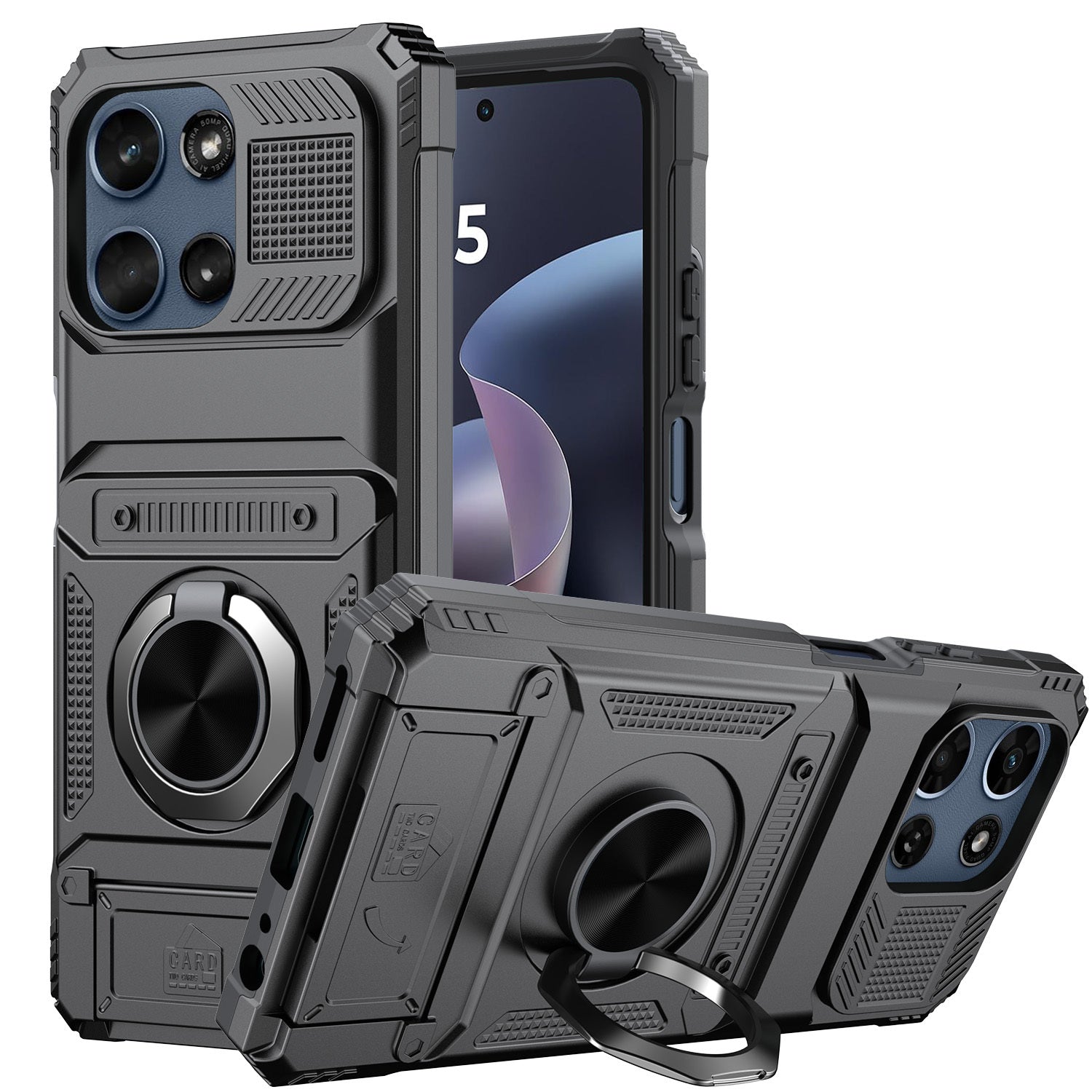 Phone Case Cover with Magnetic Support Metal Kickstand for Moto G 5G 2025/Moto G 5G 2026/Moto G Play 2026 6.7inch