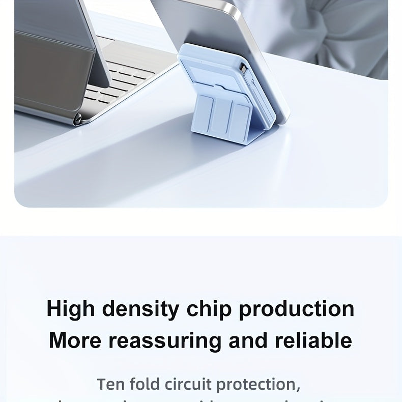 10000mAh Magnetic Power Bank, USB-C Fast Charging External Battery Pack, Built-in Data Cable, Can Charge 5 Devices And Laptops Simultaneously, with Stand - Suitable for Travel, Work, And Daily Use, Laptop, Tablet, Multi Device Charger, Travel, Hiking, Cam