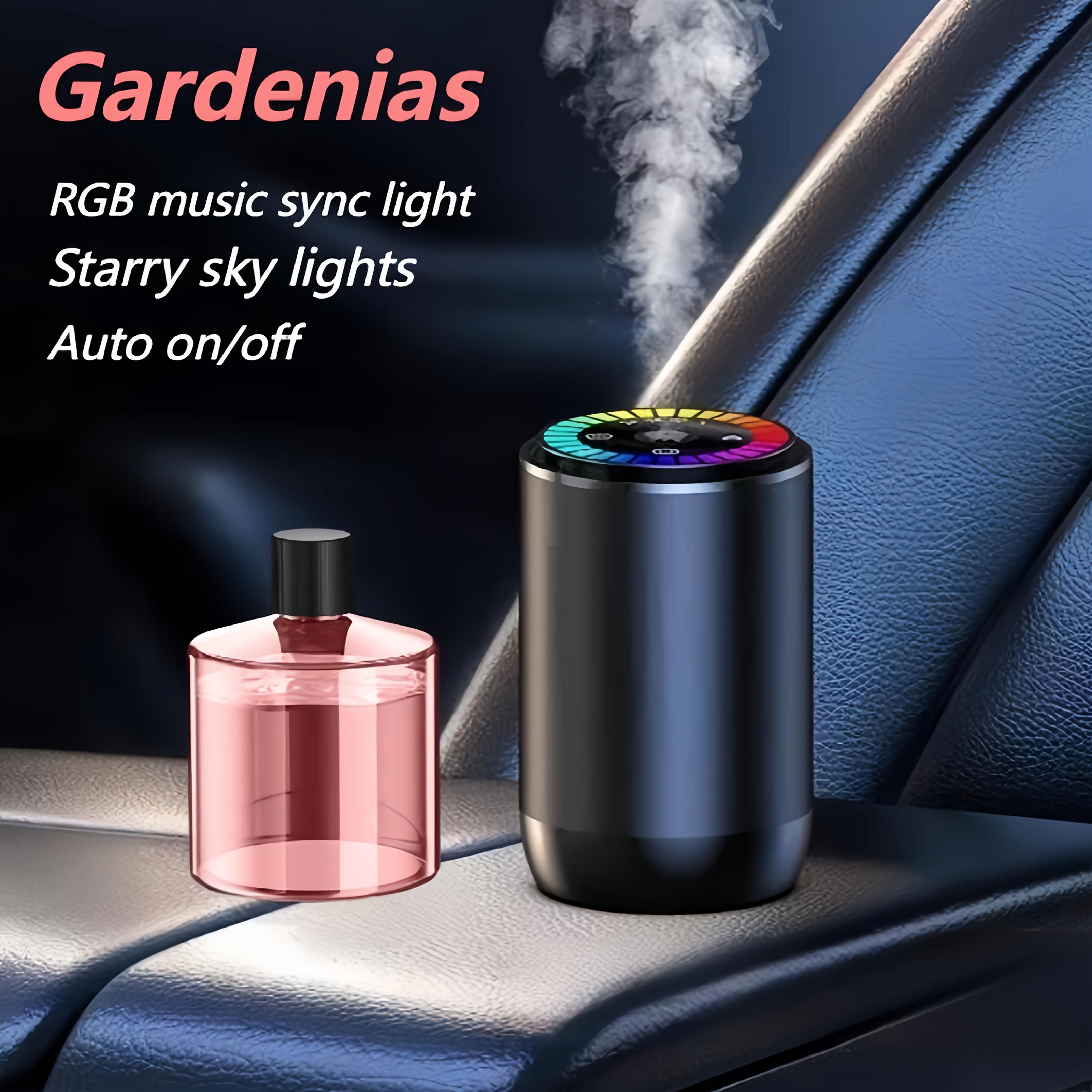 [Car Additions] Smart Car Aromatherapy Diffuser, Dynamic Light Show And Starry Sky Top Mode, Natural French Scented Essential Oil/Perfume, Adjustable Fragrance Concentration, Essential Oil Diffuser, Long-Lasting Freshness, Cologne Scent