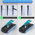 for PS5/Slim/Pro Stand Disc & Digital Console, RGB Cooling & Charging Station with 3-Level Fan, Controller Charger for PS5 Controller, Accessories with 3 USB Ports/Cooling Fan/Headset Holder