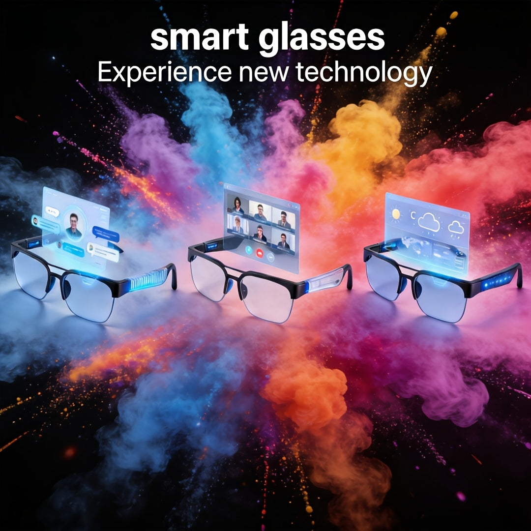 [Smart Wireless Glasses] 2026 New AI Real-Time Translation Multifunctional Smart Wireless Glasses And Trendy Headphone Set - Built-In Microphone And Speakers, HIFI Music Quality, Music Playback And Hands-Free Calling, High-Definition Voice Calling