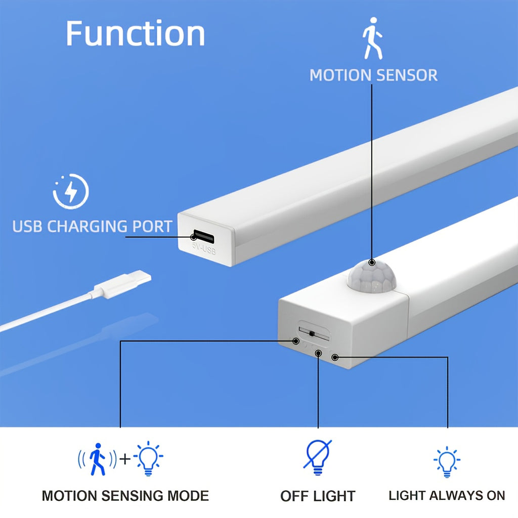 6pcs Intelligent LED Human Body Sensing Dimming Cabinet Lights, USB Charging, 3-speed Adjustable Mode, Wireless Night Lights Suitable for Bedrooms, Stairs, Kitchens, Smart Offices, Piano Rooms And Dance Studios, Bedside Reading Lights