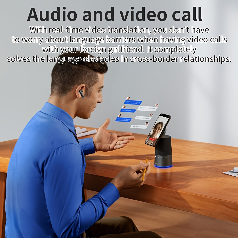AI Translation Earphones Smart Noise Cancelling Earphones 3-in-1 Translate 144 Languages, 6 Microphones Noise Cancelling Long Battery Life, Hifi Sound Quality, Smartphone Universal, Perfect for Business And Travel
