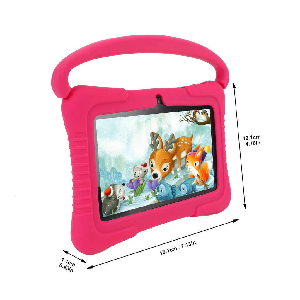 [Kids | Tablet] Veidoo 7 inch Kids Tablet | 2GB RAM+32GB ROM, Security Eye Screen, WiFi, Dual Camera, Educational Games, Parental Control APP, Android Tablet, Tablet with Drop Proof Silicone Cover (Pink)
