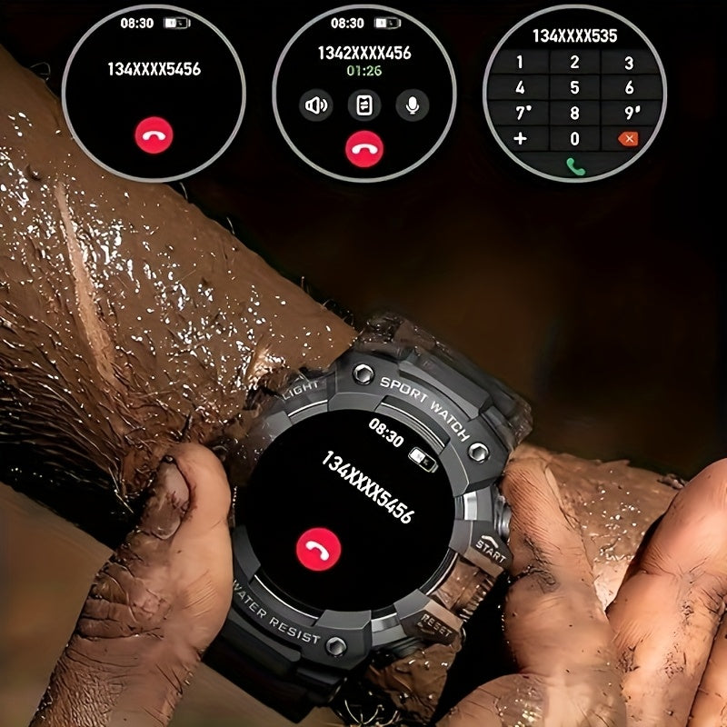 [Smart Watch for Men] Smart Watch for Men with LED Flashlight & 1.32" TFT Screen | Answer/Make Calls, 100+ Sport Modes, SOS, Sleep Tracker, Fitness & Health Watch for iPhone/Android - Cool Gifts for Men