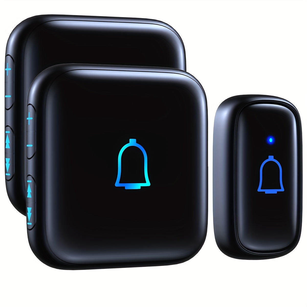 Wireless Doorbell 115dB with 56 Chimes Door Bell Ringer Wireless 1000ft Range Battery Doorbell Chime Kit 7 Levels Volume Mute Mode Doorbells for Home Kid Room Office 1 Button+2 Bell Chime