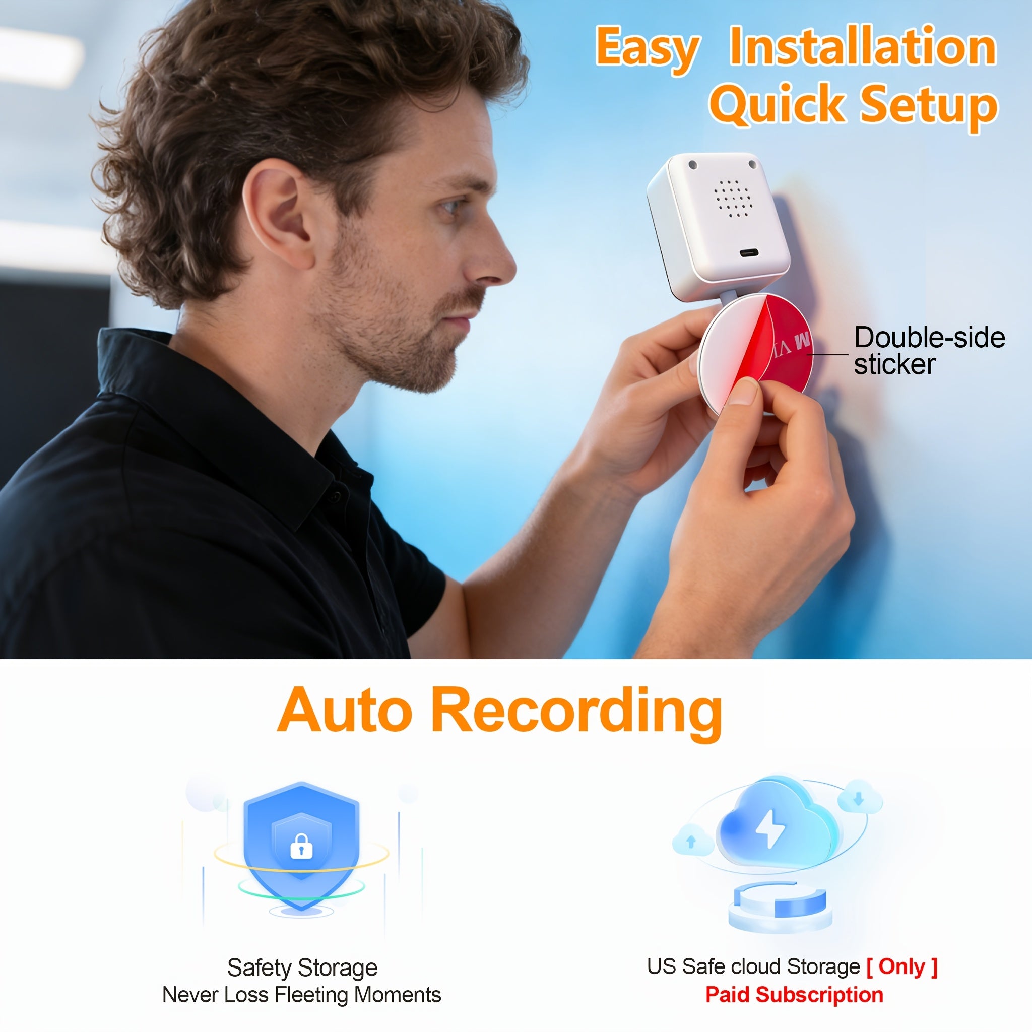 [1080P] 2-Pack/4-Pack 2.4G WiFi Home Indoor Security Cameras, 1080P Full HD Wi-Fi Smart Camera with Full-Color Night Vision, Two-Way Audio, Smart Motion Detection, Smartphone App Control for Video Monitoring, Compatible with Alexa, AI-Powered