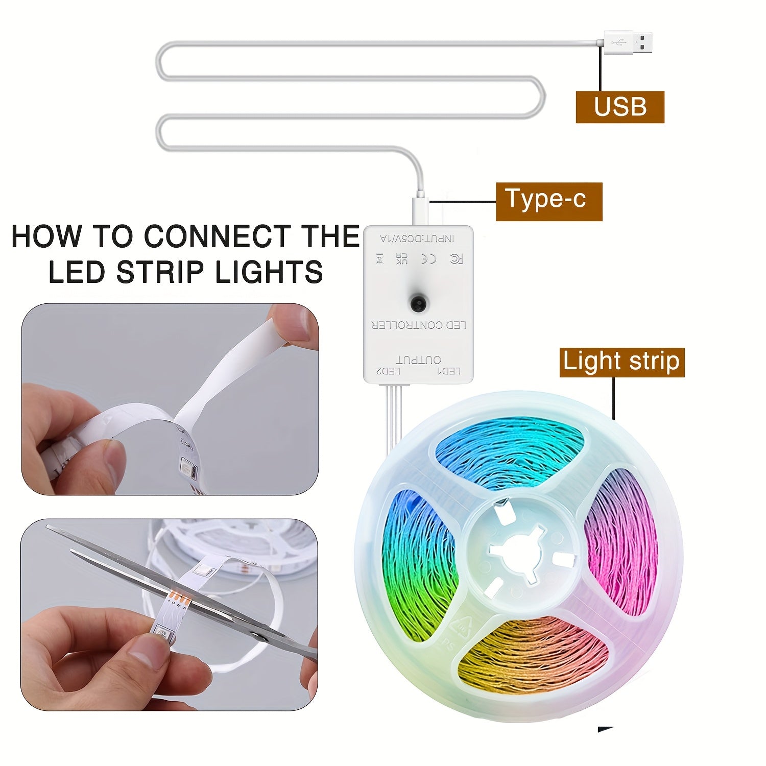 NBBUFF 100Ft LED Strip Lights Designed for Rooms, Featuring a 44-Key Remote Control, Colors And Dynamic Effects, Easy Installation, And Can Be Cut to Fit The Desired Length, Perfect for Bedrooms, Room Decoration, Party Ambiance, Festive Lighting