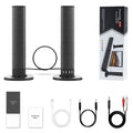 Separable All-in-One Home Theater Sound Bar, Surround Sound System TV Soundbar with 4pcs 5W Magnetic Speakers and 1pc Echo Tube, Supports Wireless, AUX Connection for PC/Gaming/Projectors, TWS, Black
